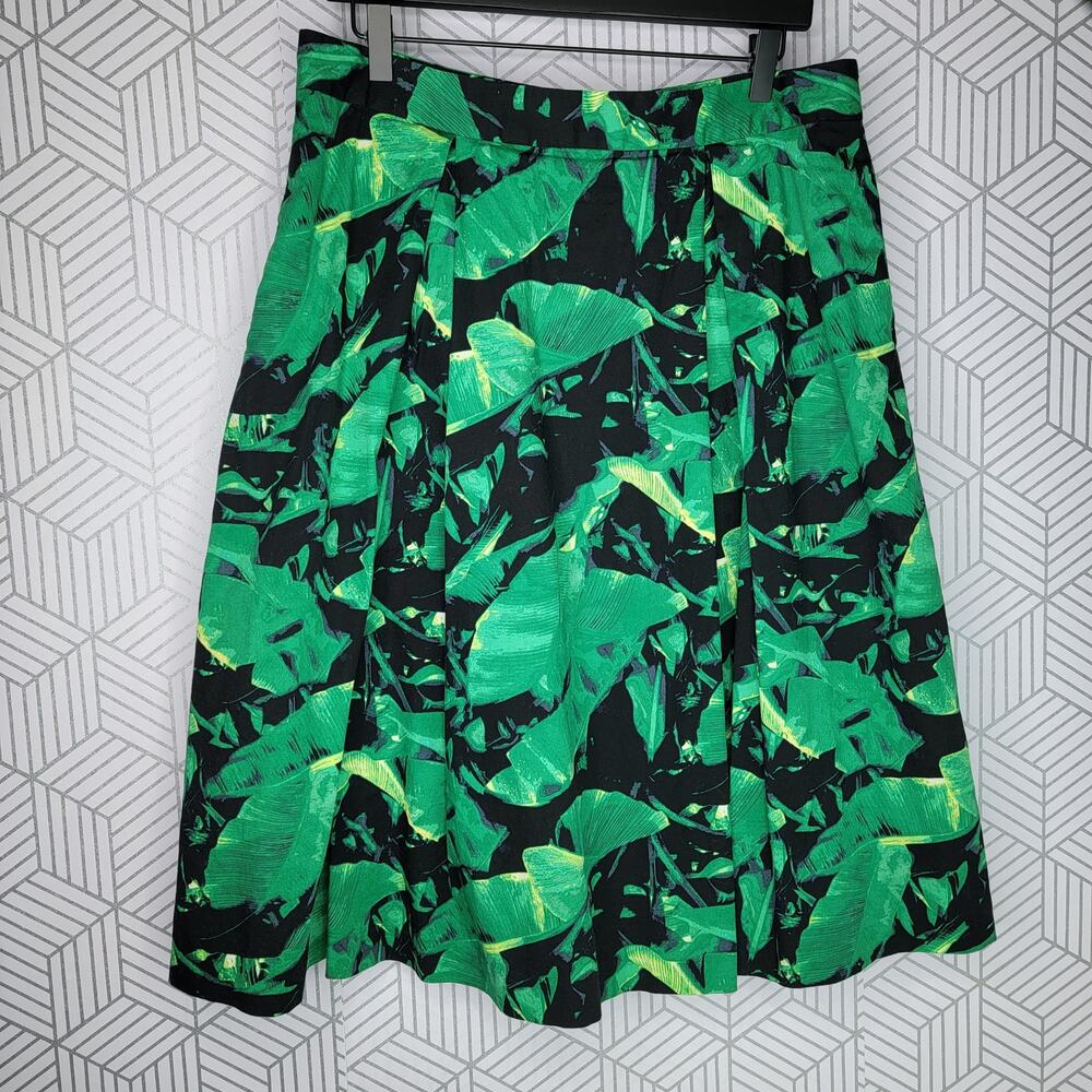 Vince Camuto Island Palm Pleat Skirt Sz 12 - Picture 2 of 12